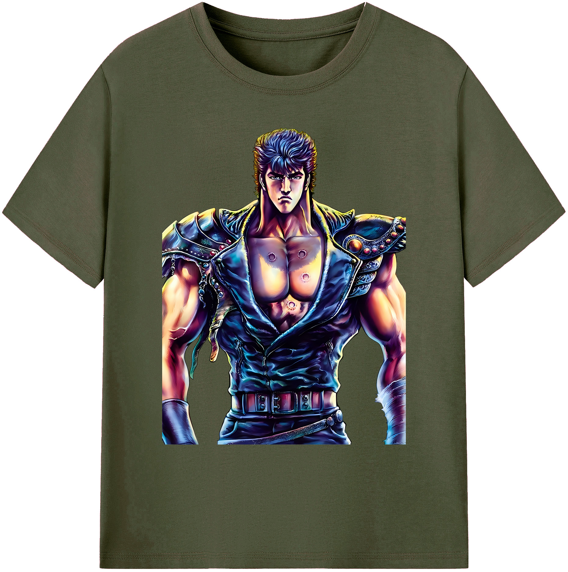 （画像用） 北斗の拳 Fist of the North Star 綿100％ メンズ半袖Tシャツ｜肌触りやわらか＆通気性